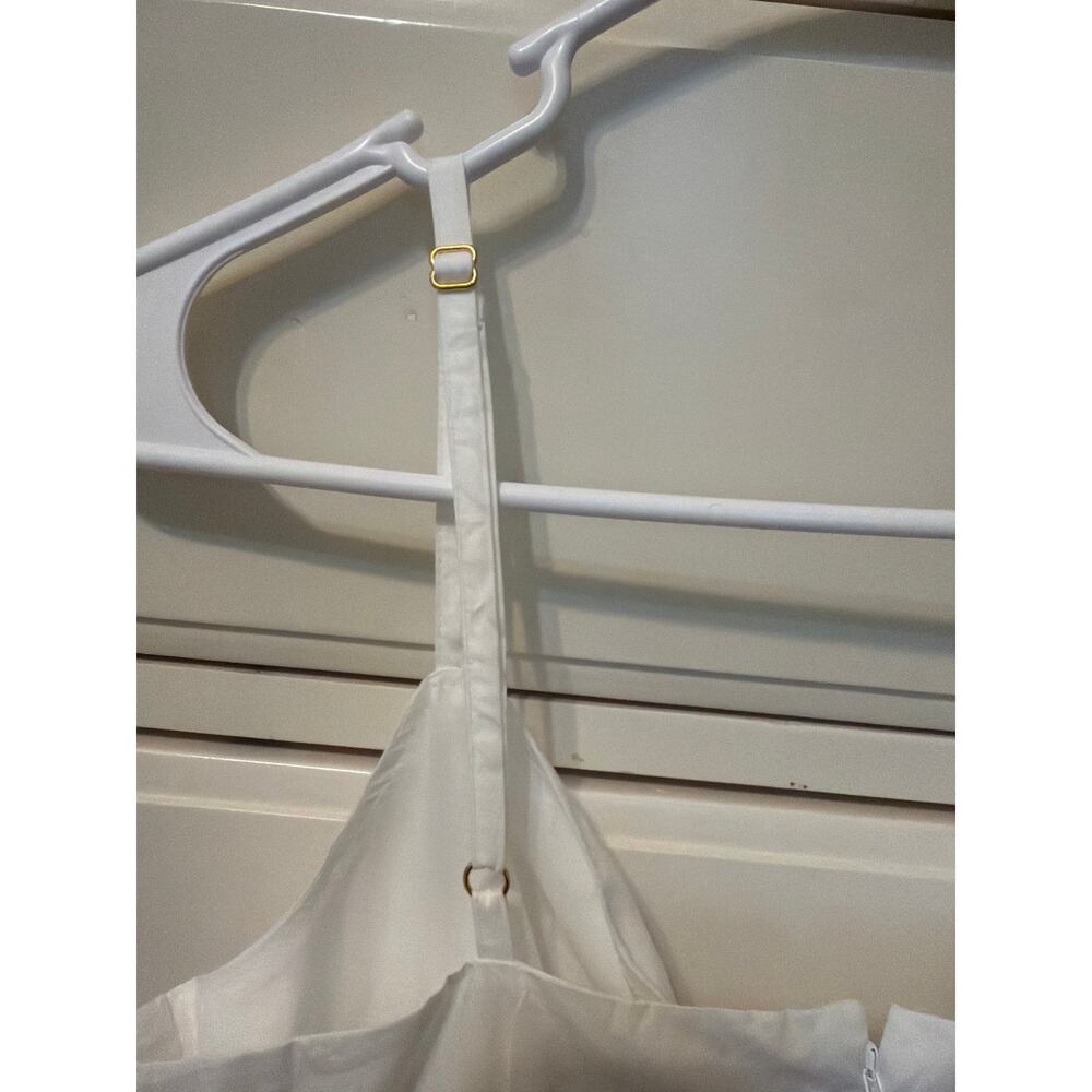 NWT Loft Poplin Tie Midi Pocket Dress Women's Size 0 White 100% Cotton Coastal - Picture 8 of 12